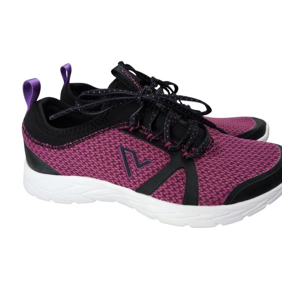 Vionic Alma Mesh Purple Comfort Slip On Lace Up Tennis Shoes Size 7 Wide Walking - Picture 11 of 14